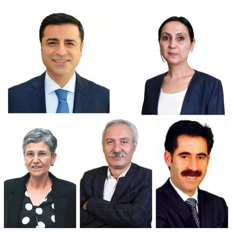 For years, #Kurdish politicians, MPs and mayors have been held as political hostages in Erdogan’s prison because of their political activities.   #SelahattinDemirtaş  #FigenYüksekDağ  #BekirKaya  #LeylaGüven  #SelçukMızraklı 